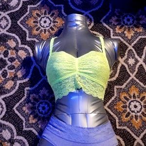 Comfort neon yellow Lace bralette by Victoria's Secret Pink